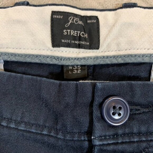 J Crew Mens 35x32 Chino Pants Navy Blue Straight Leg Stretch Mid Rise - Picture 5 of 13